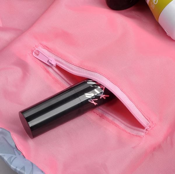 Lazy Drawstring Stor Lomme Kosmetikkveske For Reiser Pink