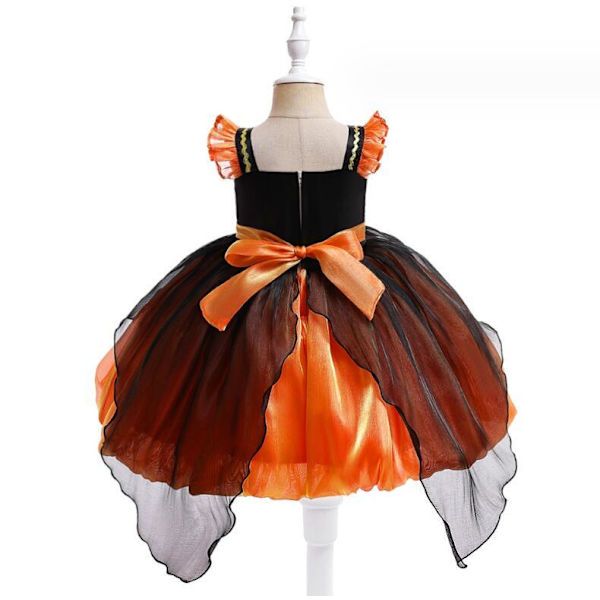 Flickor Halloween Klänningar Rufsade Släp Klänningar 140CM