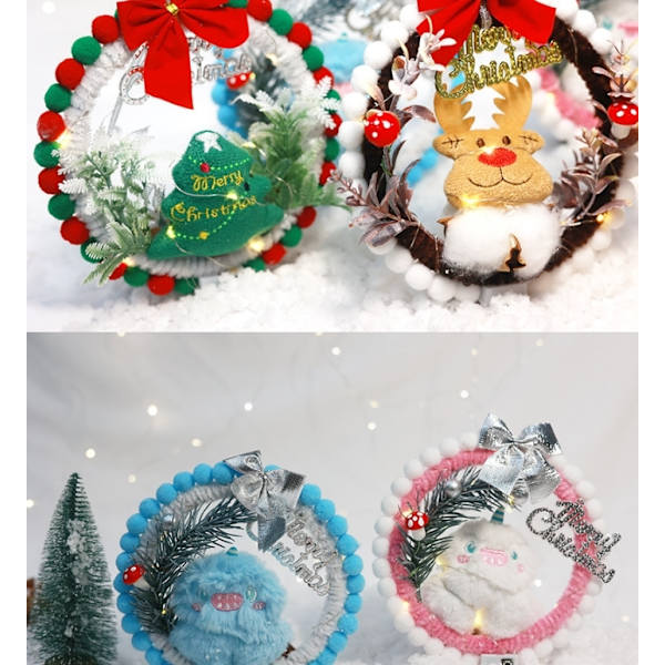 DIY Julelys-krans Gave til Hjemmevindue, Bilpynt Ornamenter Style2