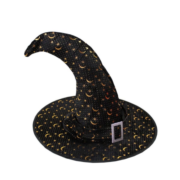 Halloween Witch Wizard Hat Klassisk cap Huvudbonad gold