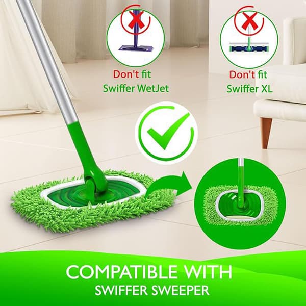 4 st Återanvändbara Mikrofibermoppdynor Kompatibla med Swiffer Sweeper
