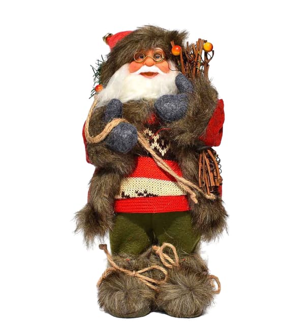 Stående Julenissen Mini Figur - Julepynt Ornament Style 7