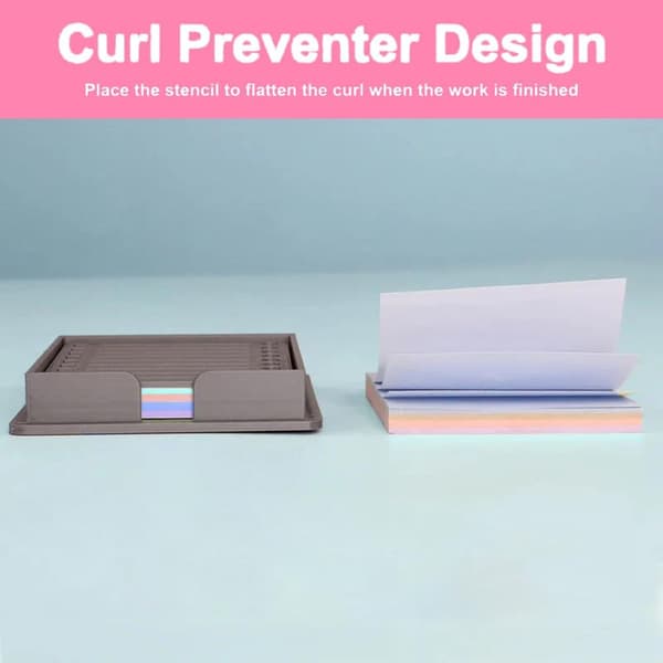 Sticky Note Holder med Stencil, Sticky Note Dispenser Kompatibel med Post-It Note Black