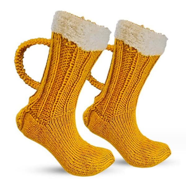Ölstrumpor Mid Calf Varma Ullstrumpor Yellow