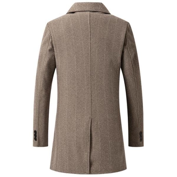 Herrrock Slim Fit Vinterkappa Varm överrock khaki S