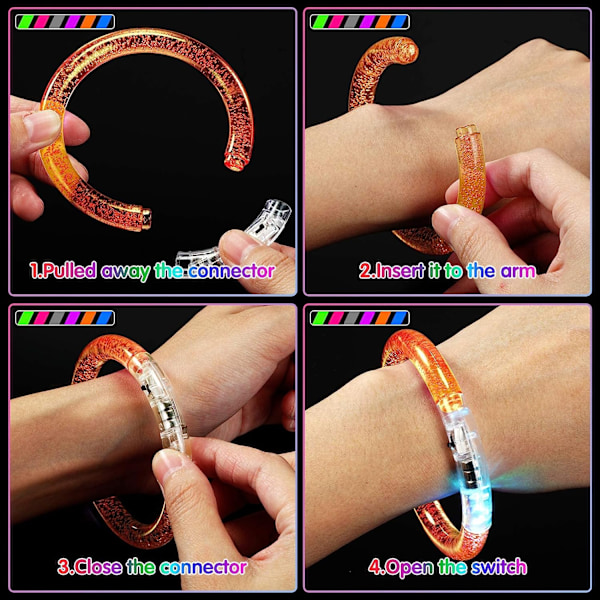 6st Glow Sticks LED-armband lyser upp leksaker Round