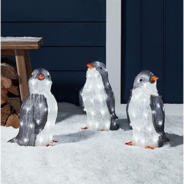 Ljus upp Penguin Juldekoration 3-delat set