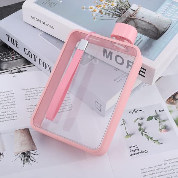 A5 Vedenpullo Kanteen Flask Litteä Kannettava Matkamuki pink