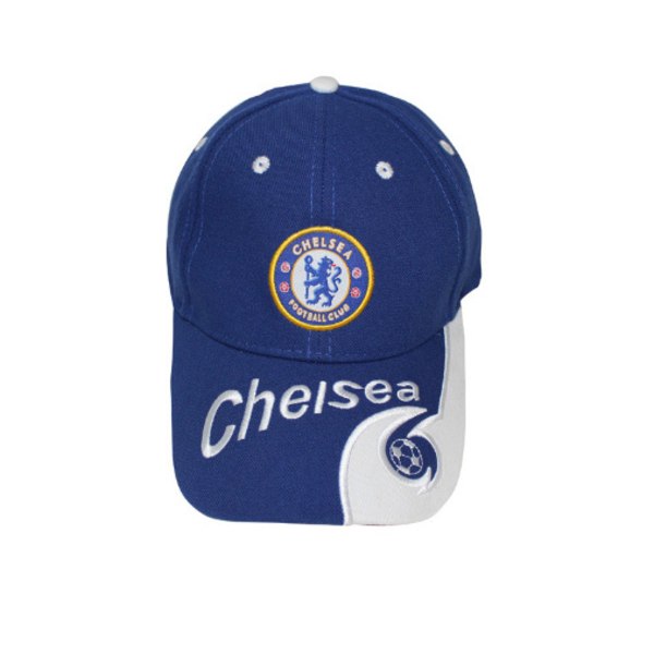 Broderad cap Unisex justerbara fotbollsmössor Chelsea Blue