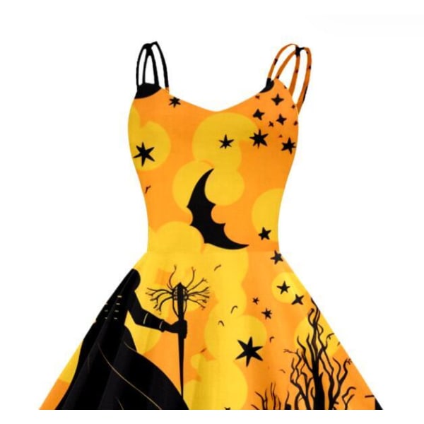 Halloween Kvinde Digital Print Camisole Kjole Pumpkin color XL