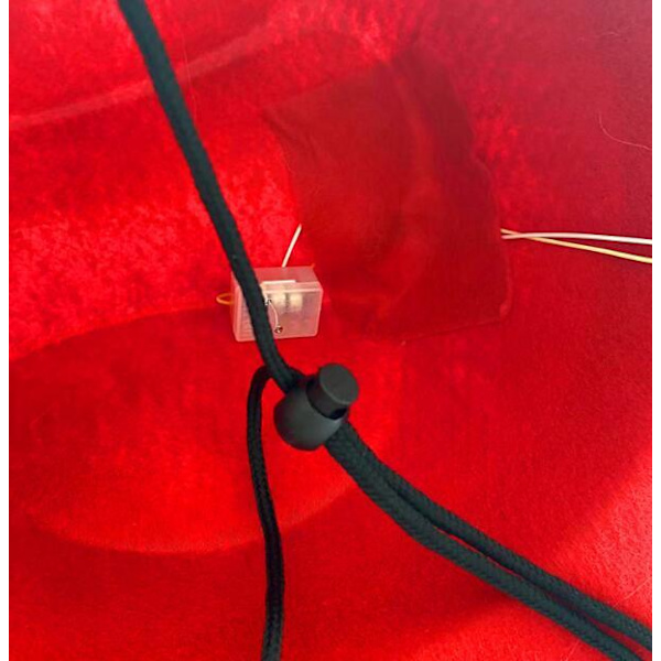 Dames Julehat med LED-fjerpynt Red