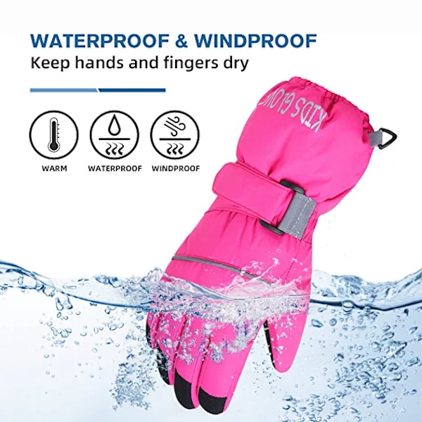 Vinterhandskar för barn Skidhandskar Rose red 4-6Y