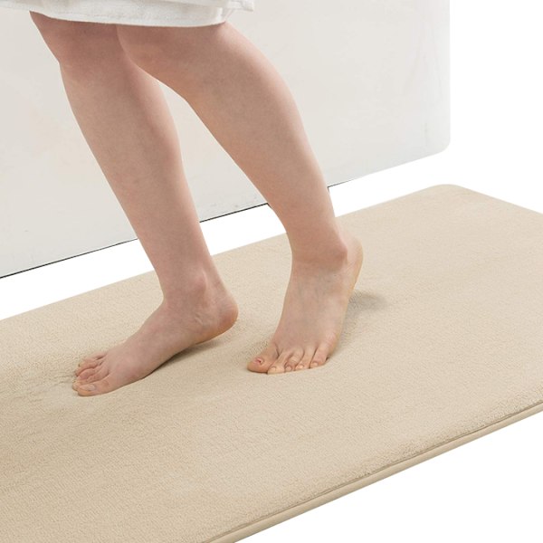 Memory Foam badmatta, supermjuka absorberande badrumsmattor beige 43x61