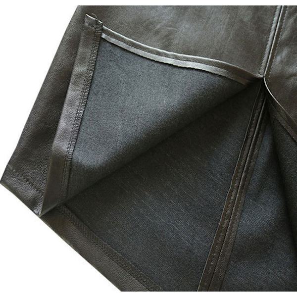 Konstläderpennskjort med hög midja, slits, dam, halvlängd, höftkjol 4XL