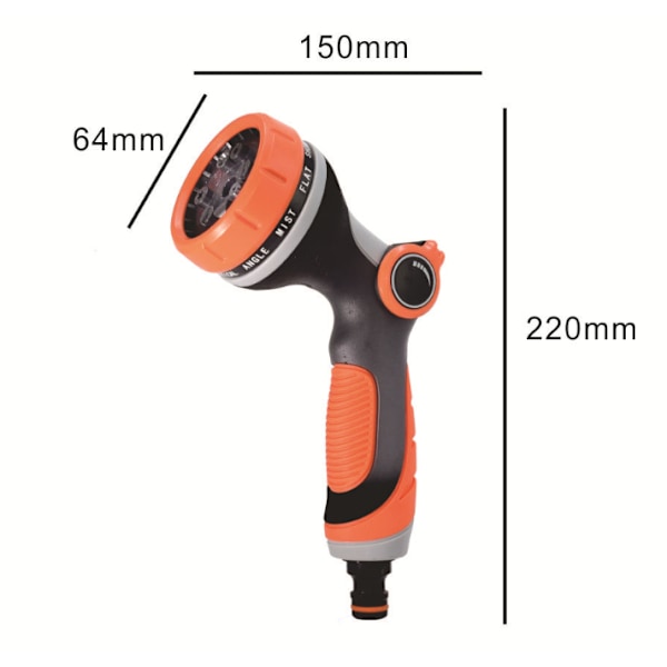 Duty oförstörbar metall Multi slangmunstycke Orange