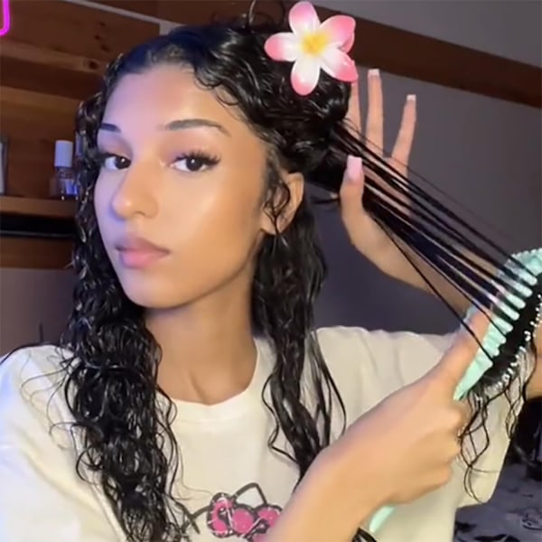 Borste för lockigt hår - Bounce Curl Brush, Definierande stylingborste för att reda ut BEIGE