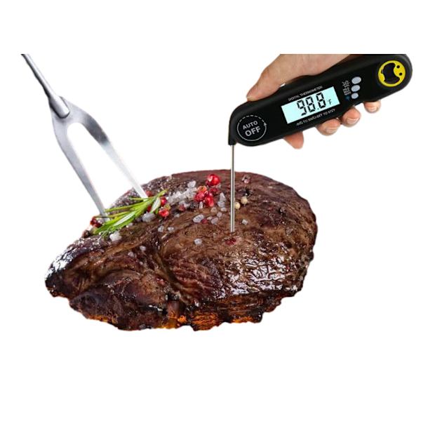 Foldbar Vandtæt Madtermometer Black