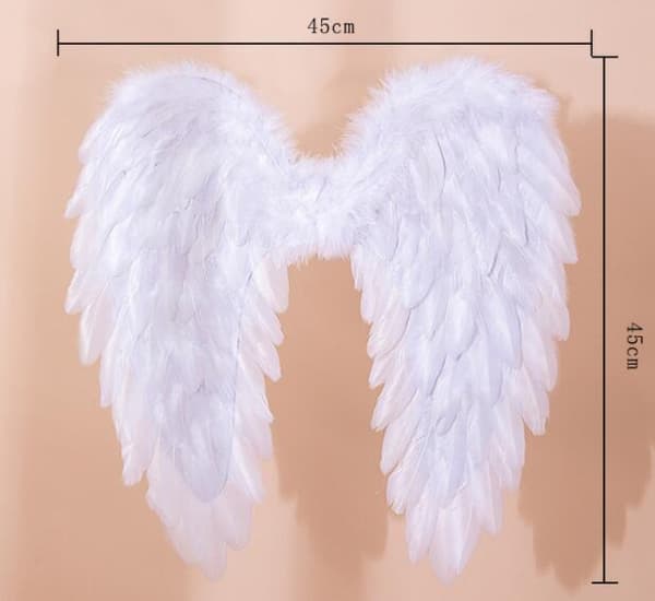 Voksne Børn Engel Vinger Gratis Stok Hårbøjle White 45*45CM