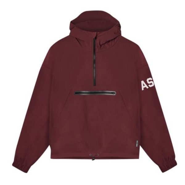 Hoodie med kvarts dragkedja för herr dark red M