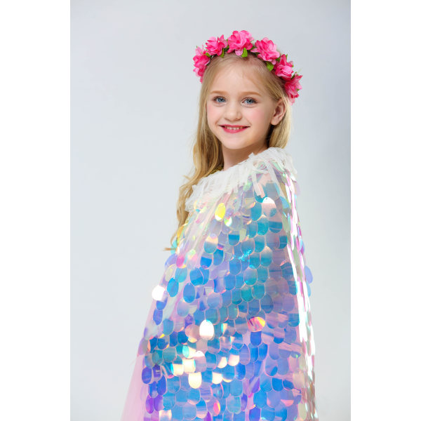 Flickande Prinsessakappa med Glitter för Fest M