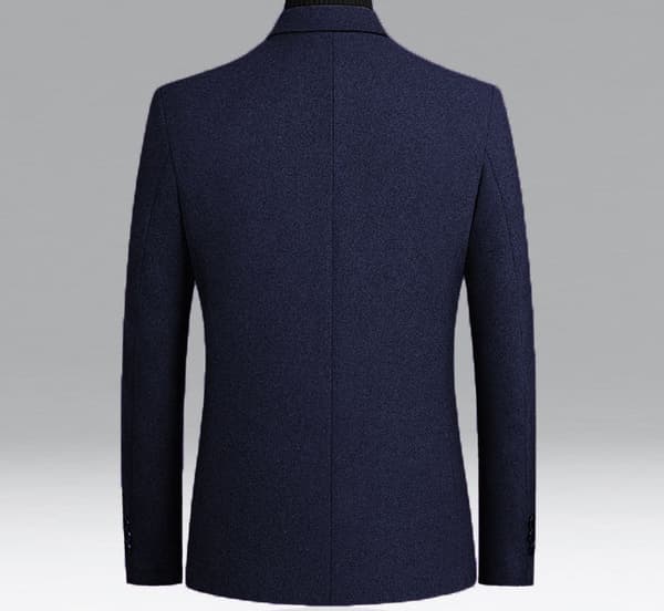 Herrejakke i britisk ullblanding, patchwork tweed Blue M