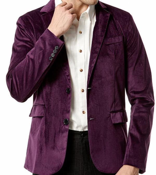 Riviera kostymjacka för män med V-ringad Purple s