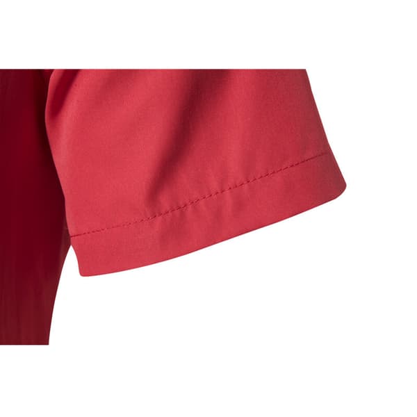 Mænds Solid Kortærmet Stående Krave Trøje Red XL