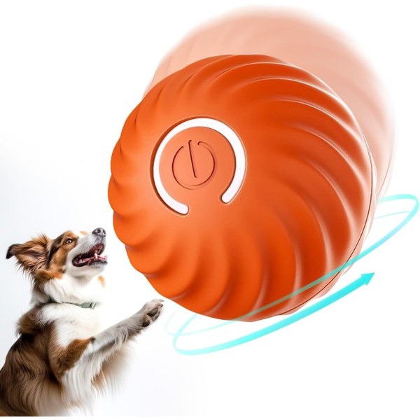 Interaktiva hundleksaker Hundboll, hållbar aktiv rullande boll ond boll orange