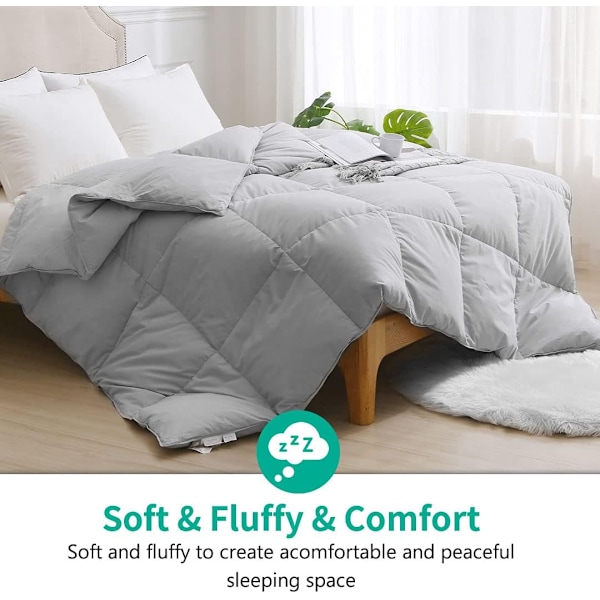 Dyne af fjer og dun i queen size - Ultra blød Gray 180*220cm
