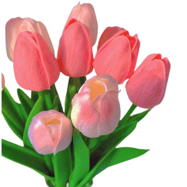 5PC tulpan simulering blommor falska blommor bukett White