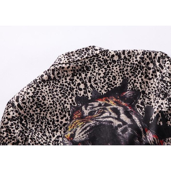 Tiger Leopard Print Klänning Blazer för män Black 54