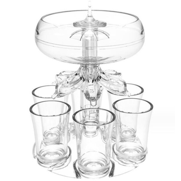 Akryl Vinflaske med Glas White