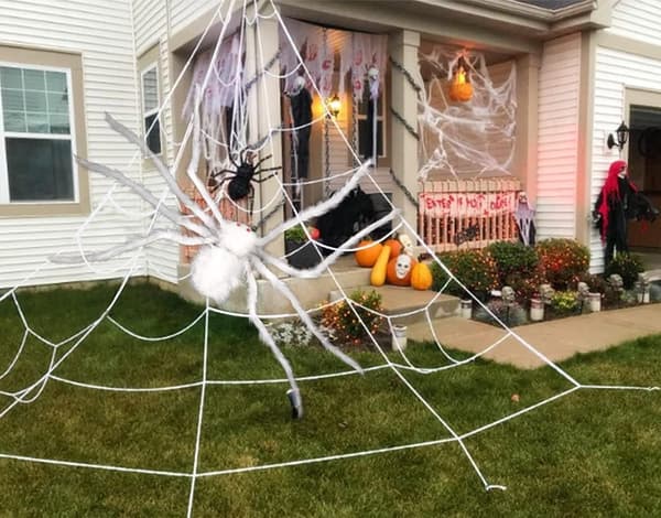 59” Halloween Hårig Spindel Utomhus Dekorationer White