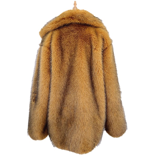 Dam Cardigan i Fluffig Konstgjord Päls Leopard Öppen Fram Längd Kavaj Ytterplagg Brown M