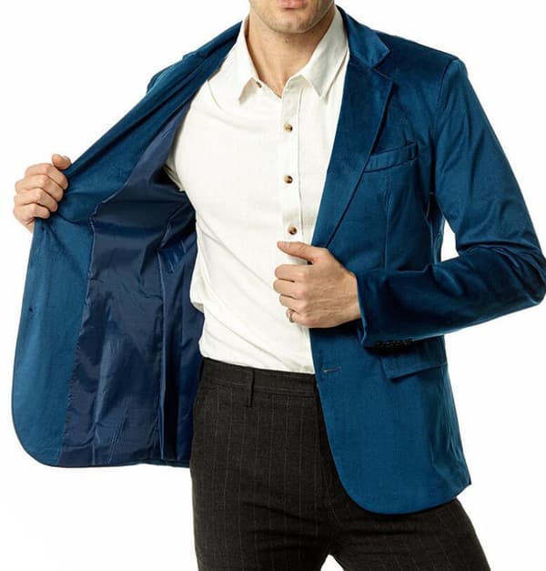 Riviera kostymjacka för män med V-ringad Blue 2xl