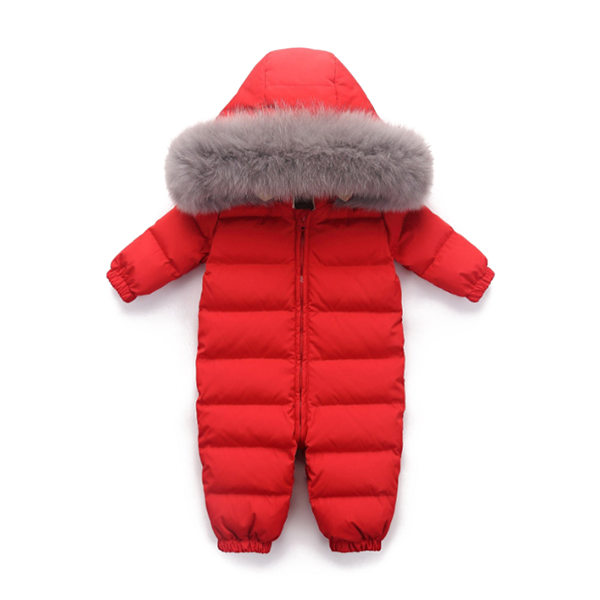 Toddler Baby Flickor Pojkar Kappa Vinter Dun Jumpsuits red 80cm