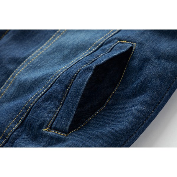 Mäns Fleecefodrad Jeansjacka Vinterjacka Dark Blue 3XL