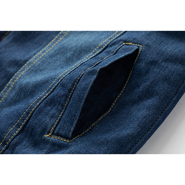 Mäns Fleecefodrad Jeansjacka Vinterjacka Dark Blue XL