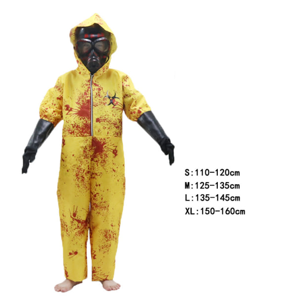 Barn Toxic Hazmat Cosplay Kostume Yellow XL