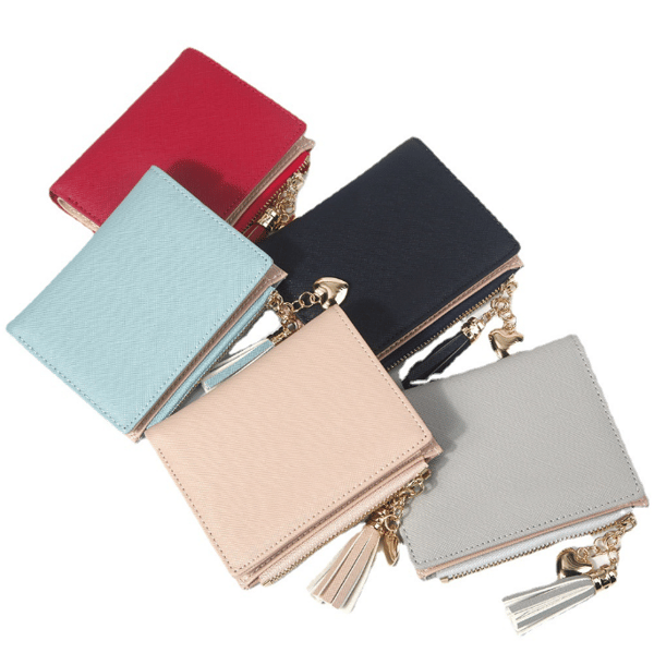 Små plånböcker för kvinnor Bifold Slim myntväska grey