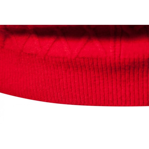 Mænds Rundhals Trøje i Ensfarvet Casual Design Red XL