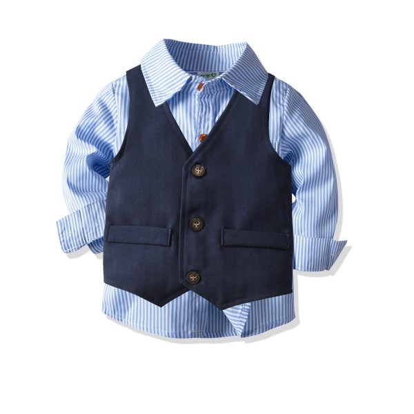 Baby Boys 4st Gentleman Suit Barn Formella Outfits Set 130cm