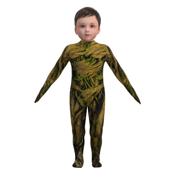 Barn Groot Jumpsuit Dräkter Halloween Klä Upp med Mask 140