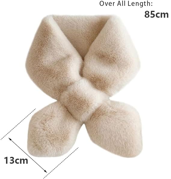 Vinterfalsk pels krage skjerf for kvinner 85*13CM