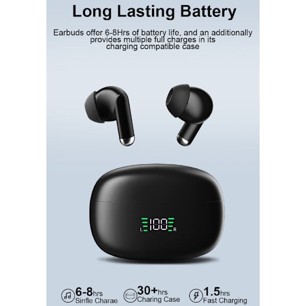 Trådlösa Hörlurar Bluetooth 5.3 Hörlurar In-Ear Touch Control