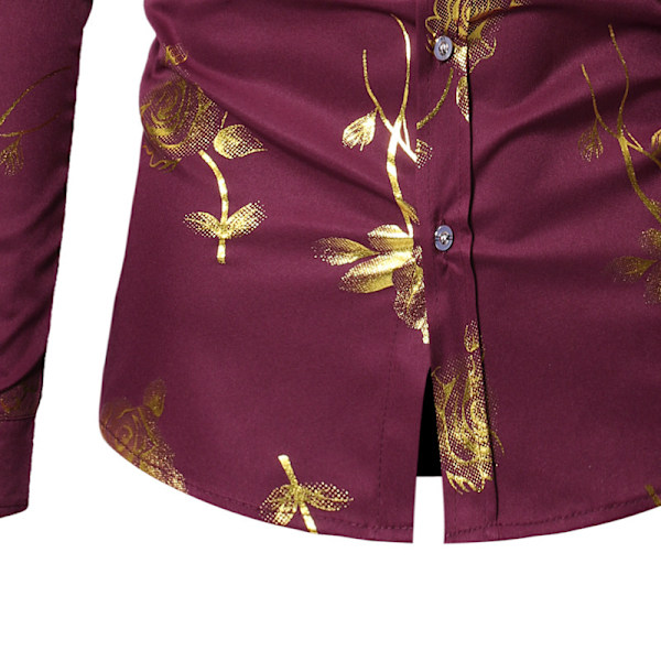 Herrar Hipster Slim Fit Långärmad Knappskjortor Light Purple XL