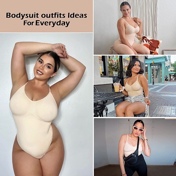 Sømløs V-hals Body for Kvinner - Shapewear Skin XL