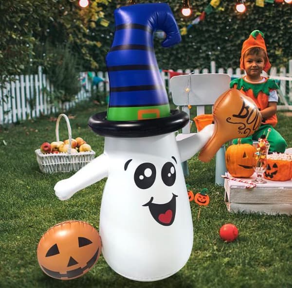Oppblåsbar Spøkelses Halloween-Dekorasjon med Kontrollerbare Lys 150CM