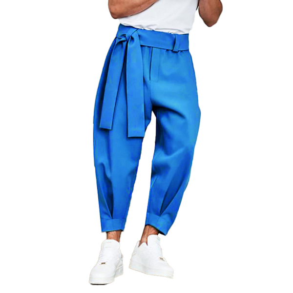 Haremsbyxor för män Casual Loose Fit Baggy Pants Blue M