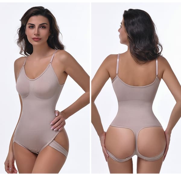 Sømløs Shapewear Slankende Full Body Shaper Truser Bodysuit Black 3XL